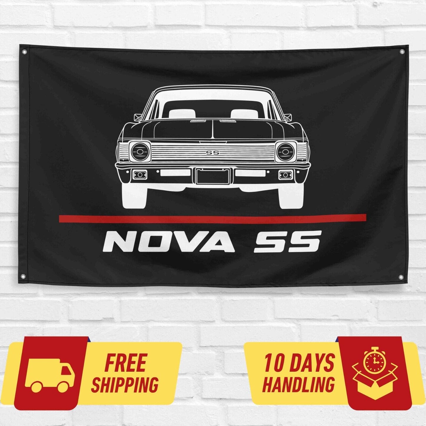 Nova SS 1972 Car Lovers 3x5 ft Flag Garage Birthday Gift Banner