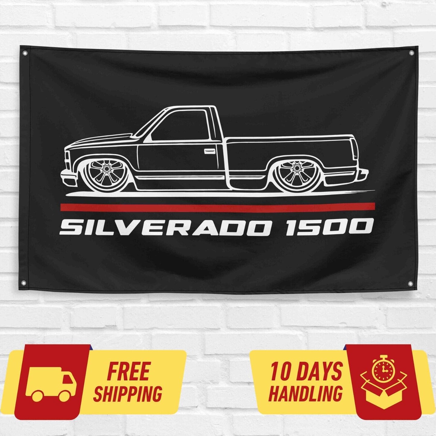 Silverado 1500 Truck Car Lovers 3x5 ft Flag Garage Birthday Gift Banner