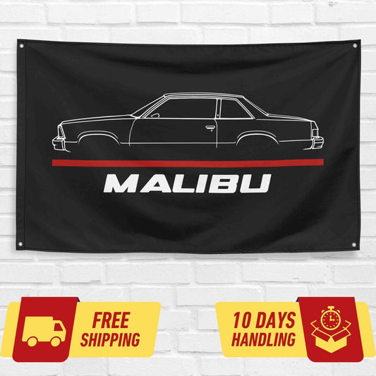 Malibu 1982 Car Lovers 3x5 ft Flag Garage Birthday Gift Banner