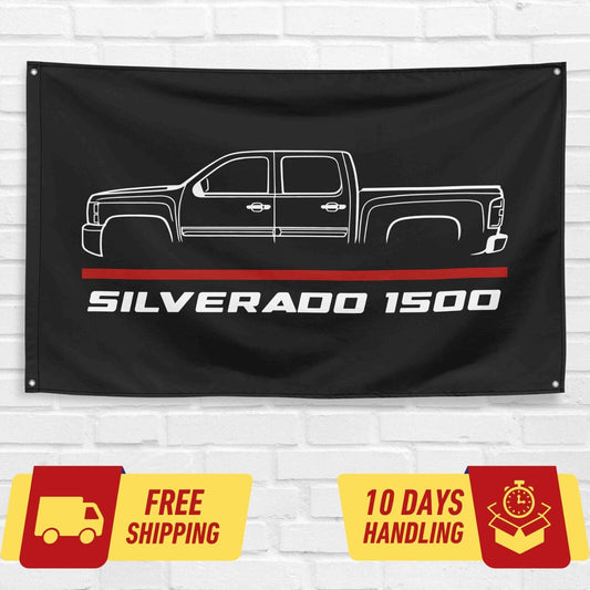 Silverado 1500 Truck 2010 Car Lovers 3x5 ft Flag Garage Birthday Gift Banner