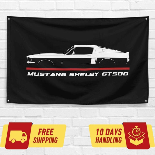 Mustang Shelby GT500 1967-1968 Car Lovers 3x5 ft Flag Garage Birthday Gift Banner