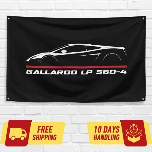 Gallardo LP 560-4 2008-2012 Car Lovers 3x5 ft Flag Garage Birthday Gift Banner