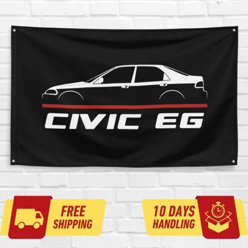 Civic EG 1991-1995 Car Lovers 3x5 ft Flag Garage Birthday Gift Banner