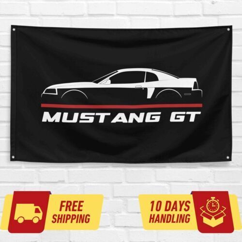 Mustang GT 2000-2004 Car Lovers 3x5 ft Flag Garage Birthday Gift Banner