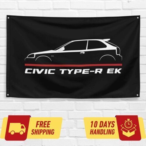 Civic Type-R EK 1998-2000 Car Lovers 3x5 ft Flag Garage Birthday Gift Banner