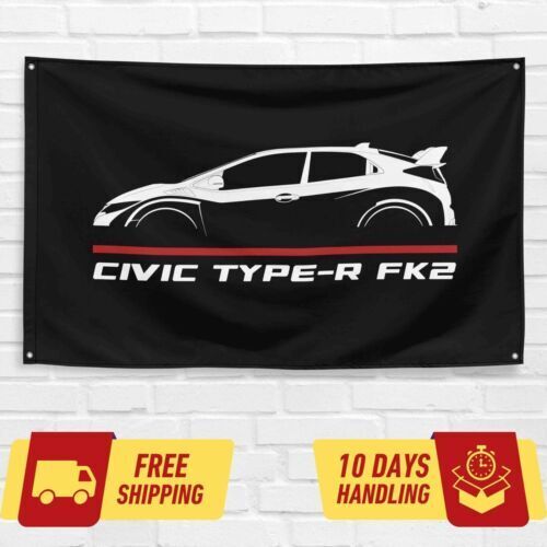 Civic Type-R FK2 2016-2021 Car Lovers 3x5 ft Flag Garage Birthday Gift Banner