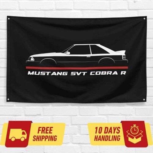 Mustang SVT Cobra R 1993 Car Lovers 3x5 ft Flag Garage Birthday Gift Banner