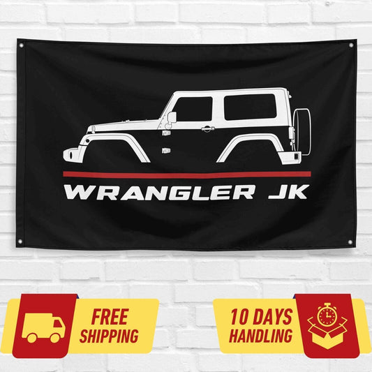 Wrangler JK 2007- 2018 Car Lovers 3x5 ft Flag Garage Birthday Gift Banner