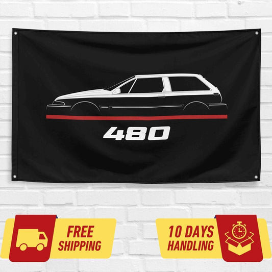 480 1986-1995 Car Lovers 3x5 ft Flag Garage Birthday Gift Banner