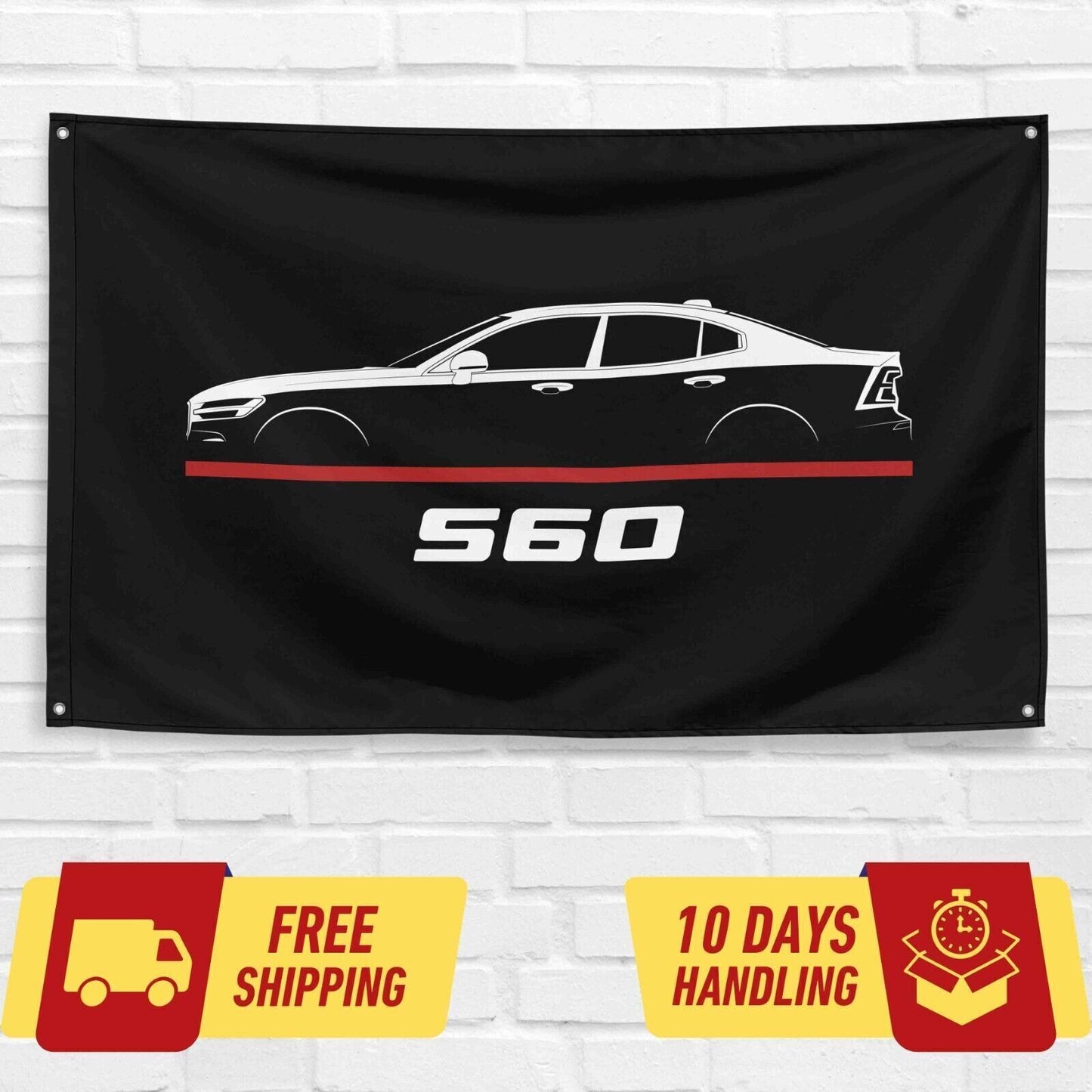 S60 2018-2022 Car Lovers 3x5 ft Flag Garage Birthday Gift Banner