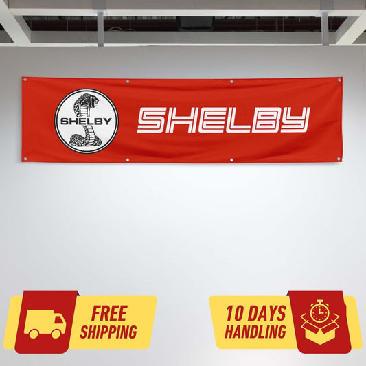 Shelby Cobra Car Lovers 2x8 ft Flag Garage Birthday Gift Banner