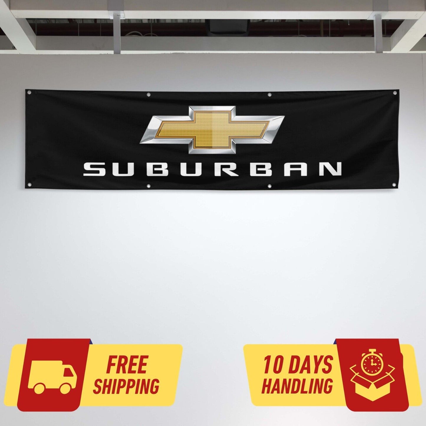 Chevy Suburban Car Lovers 2x8 ft Flag Garage Birthday Gift Banner