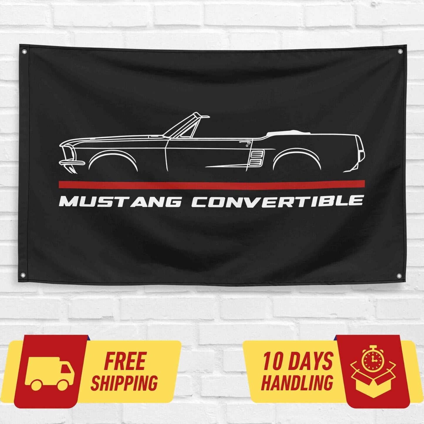 Mustang Convertible 1967 Car Lovers 3x5 ft Flag Garage Birthday Gift Banner