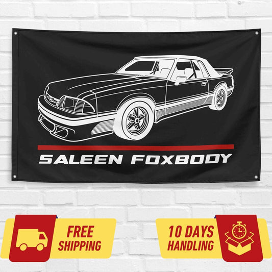 Mustang Saleen Foxbody 1992 Car Lovers 3x5 ft Flag Garage Birthday Gift Banner