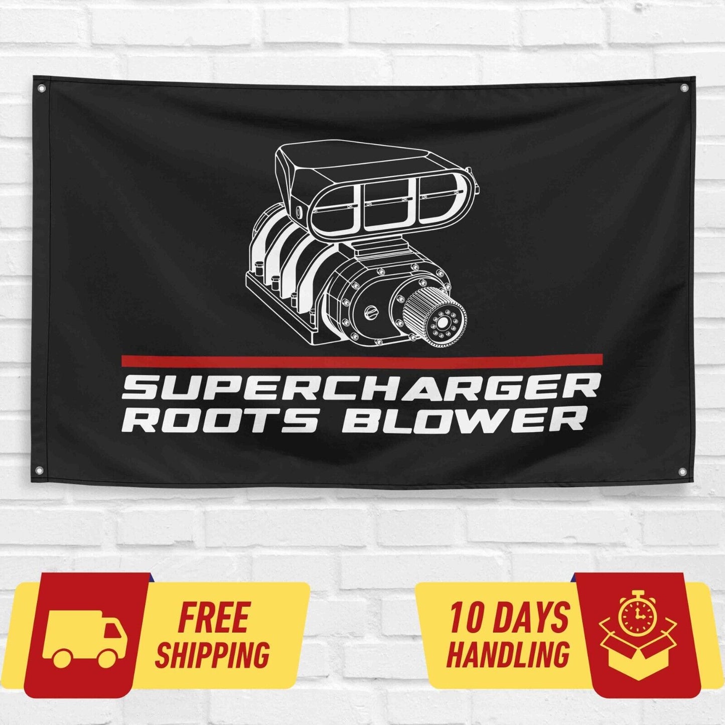 Supercharger Roots Blower Auto Part 3x5 ft Flag Car Garage Birthday Gift Banner