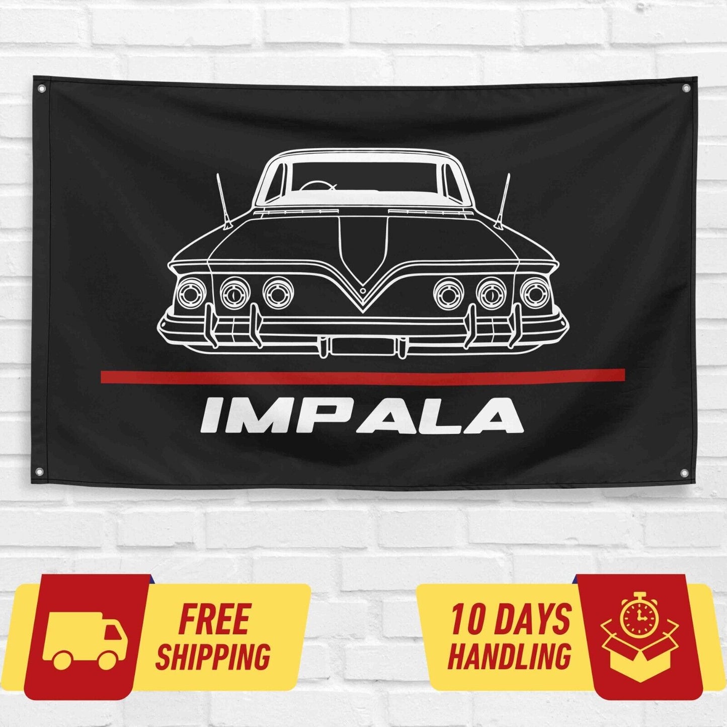 Impala 1961 Bubble Top Car Lovers 3x5 ft Flag Garage Birthday Gift Banner