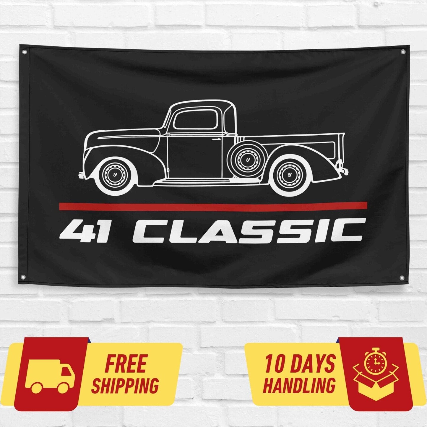 Classic Truck 1941 Car Lovers 3x5 ft Flag Garage Birthday Gift Banner