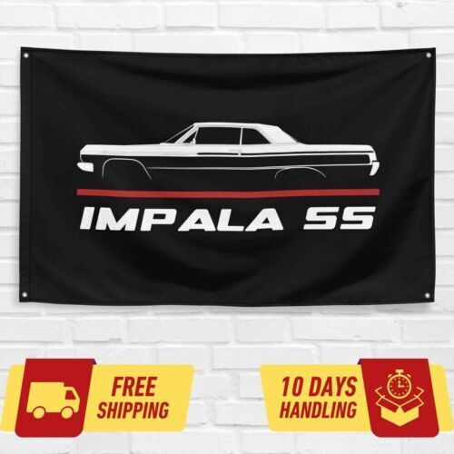 Impala SS 1964 Car Lovers 3x5 ft Flag Garage Birthday Gift Banner