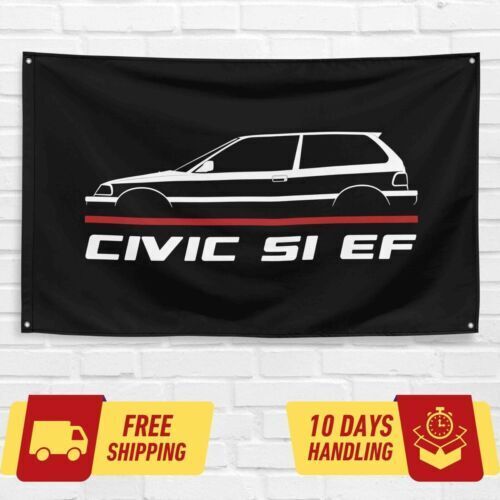 Civic Si EF 1988-1991 Car Lovers 3x5 ft Flag Garage Birthday Gift Banner