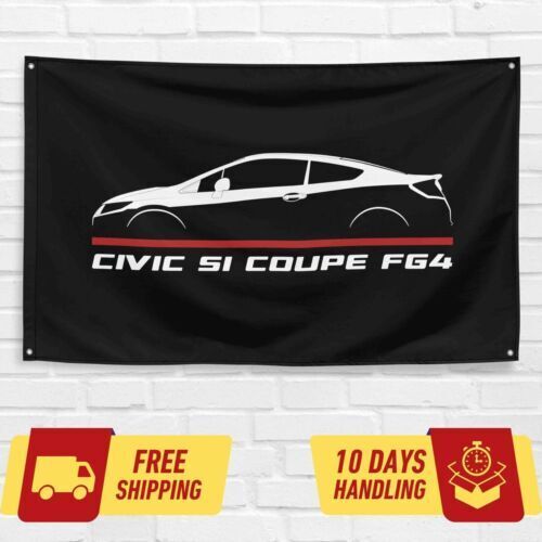 Civic Si Coupe FG4 Car Lovers 3x5 ft Flag Garage Birthday Gift Banner