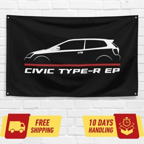 Civic Type-R EP 2001-2005 Car Lovers 3x5 ft Flag Garage Birthday Gift Banner