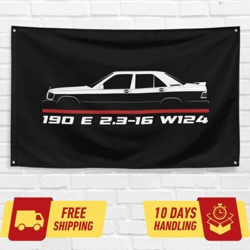 190 E 2.3-16 W124 1985-1987 Car Lovers 3x5 ft Flag Garage Birthday Gift Banner