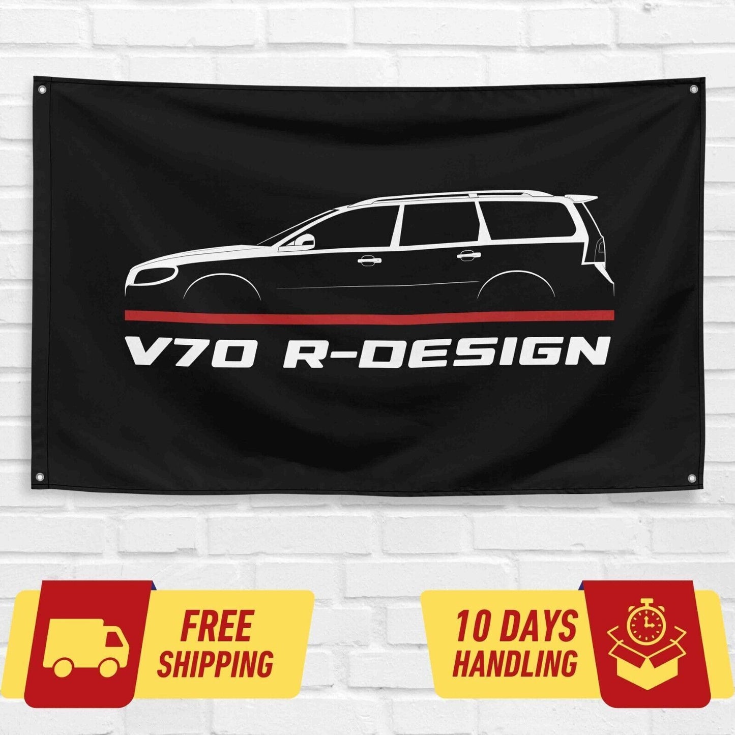 V70 R-Design 2007-2016 Car Lovers 3x5 ft Flag Garage Birthday Gift Banner