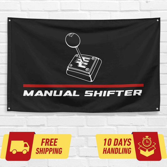 Manual Shifter Auto Part 3x5 ft Flag Car Garage Birthday Gift Banner