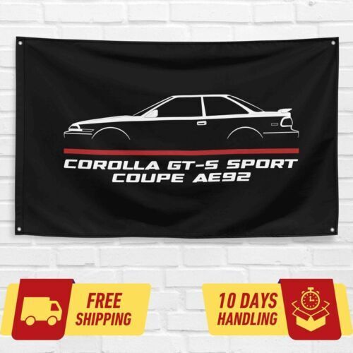 Corolla GT-S Sport Coupe AE92 1987-1990 Car Lovers 3x5 ft Flag Garage Birthday Gift Banner