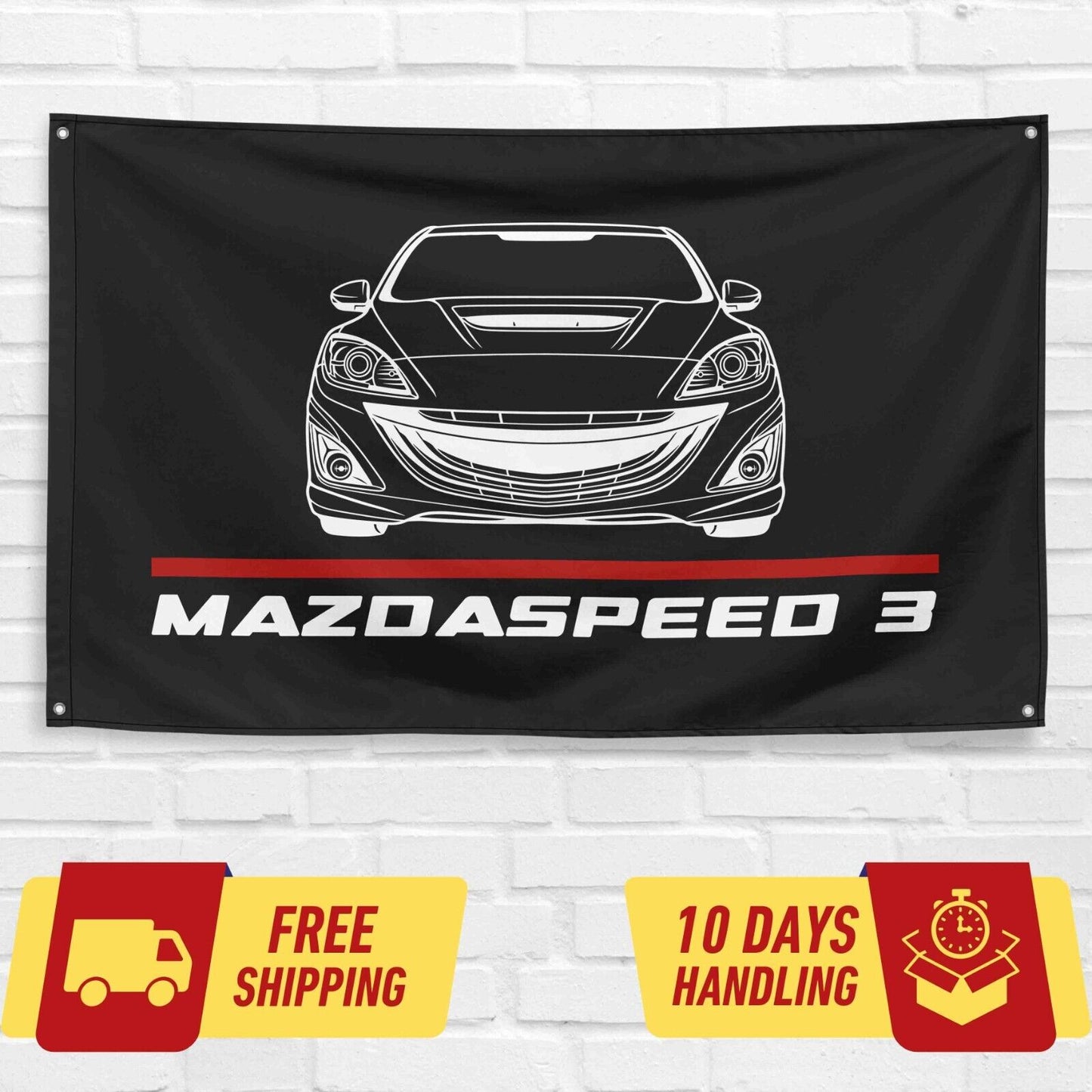 Mazdaspeed3 Sport 2010 Car Lovers 3x5 ft Flag Garage Birthday Gift Banner