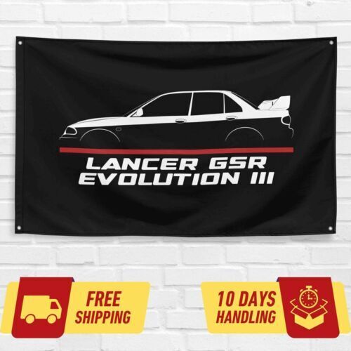 Lancer GSR Evolution III 1995-1996 Car Lovers 3x5 ft Flag Garage Birthday Gift Banner