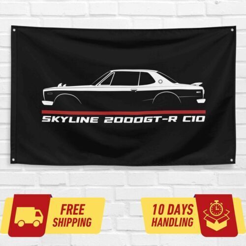 Skyline 2000GT-R C10 1970-1972 Car Lovers 3x5 ft Flag Garage Birthday Gift Banner