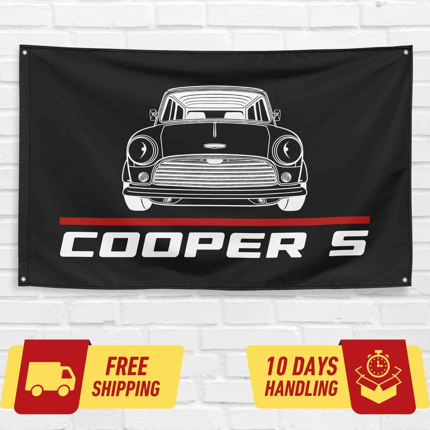 Mini S Classic 1967 Car Lovers 3x5 ft Flag Garage Birthday Gift Banner