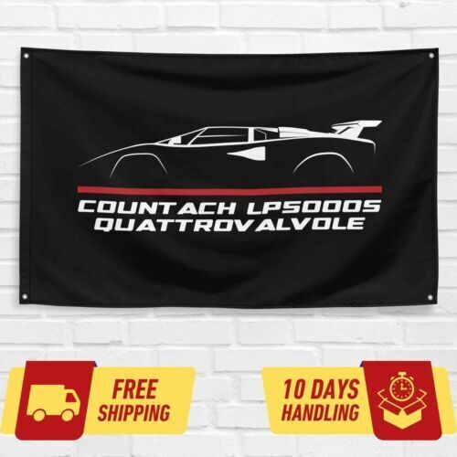 Countach LP5000 S Quattrovalvole Car Lovers 3x5 ft Flag Garage Birthday Gift Banner