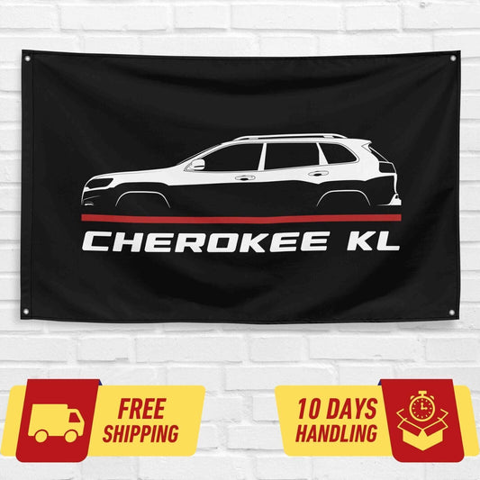 Cherokee KL 2014-2022 Car Lovers 3x5 ft Flag Garage Birthday Gift Banner