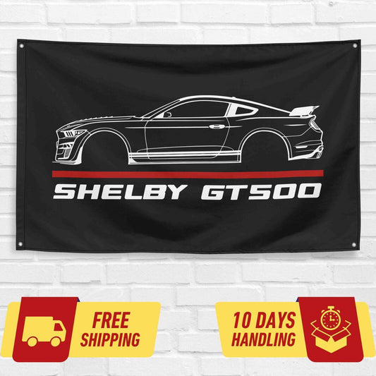 Mustang Shelby GT500 2020 Car Lovers 3x5 ft Flag Garage Birthday Gift Banner