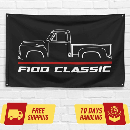 F100 Classic Truck 1953 Car Lovers 3x5 ft Flag Garage Birthday Gift Banner