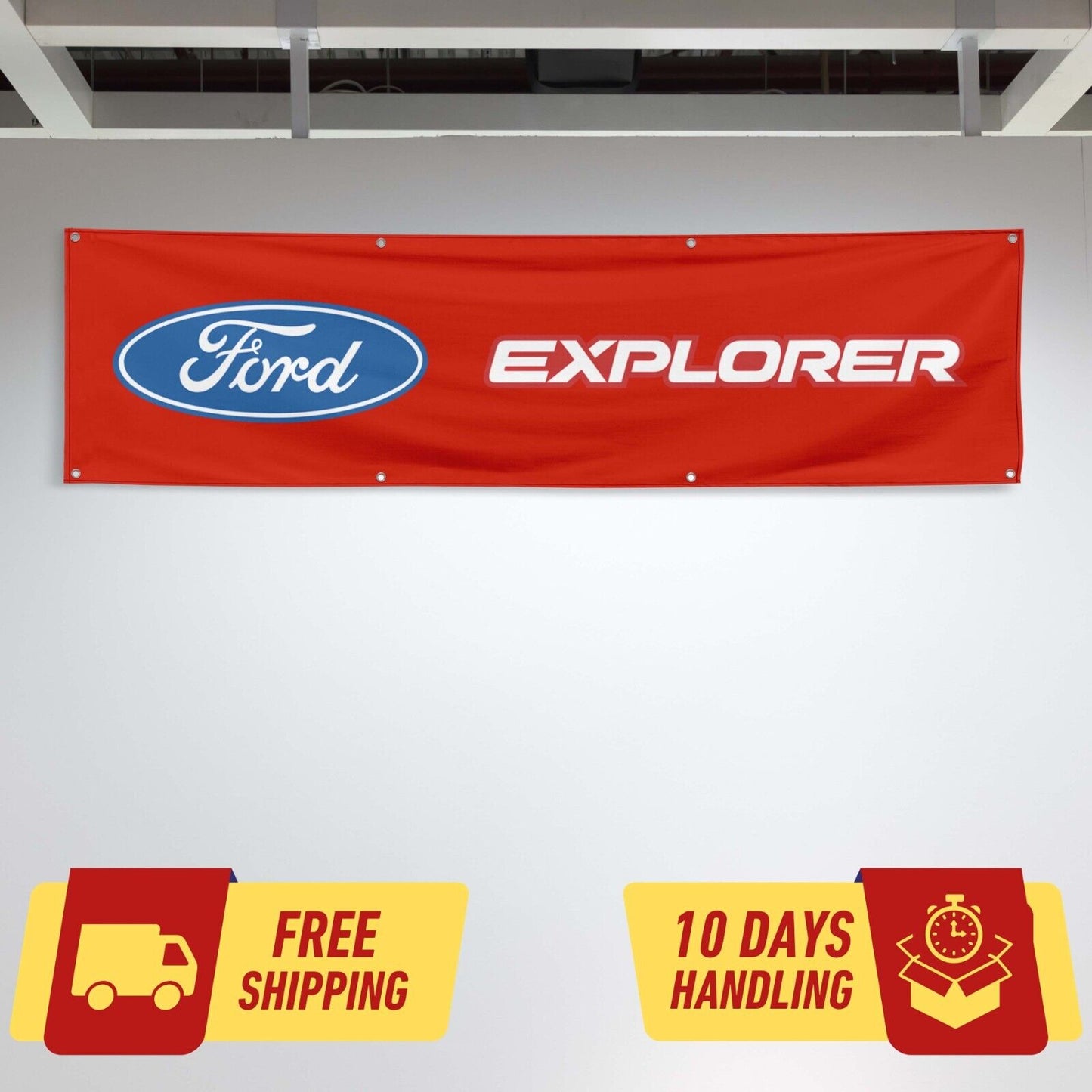 Explorer Car Lovers 2x8 ft Flag Garage Birthday Gift Banner