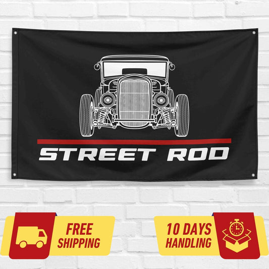 Street Rod Classic Car Lovers 3x5 ft Flag Garage Birthday Gift Banner