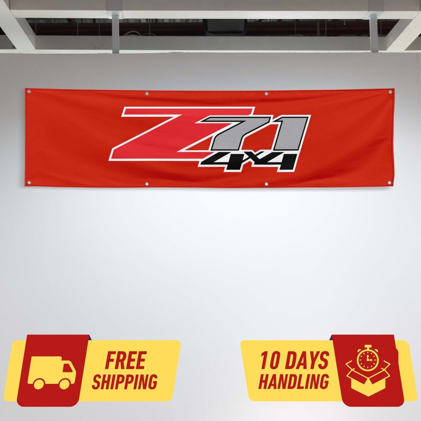 Chevy Silverado Z71 4x4 Off Road Car Lovers 2x8 ft Flag Garage Birthday Gift Banner