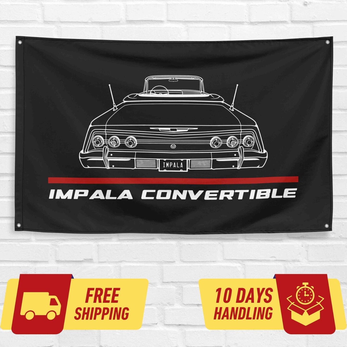 Impala Convertible 1962 Car Lovers 3x5 ft Flag Garage Birthday Gift Banner