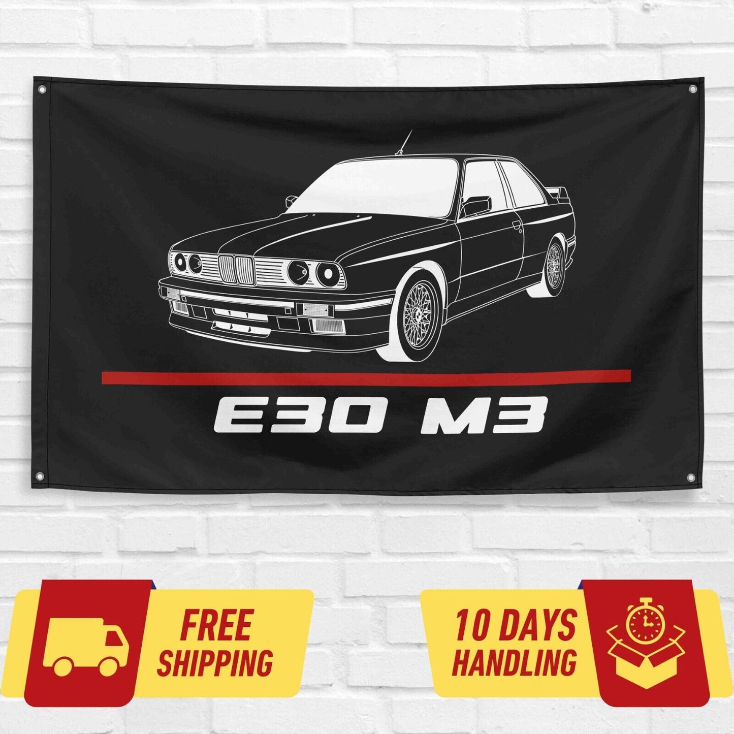 E30 M3 Car Lovers 3x5 ft Flag Garage Birthday Gift Banner