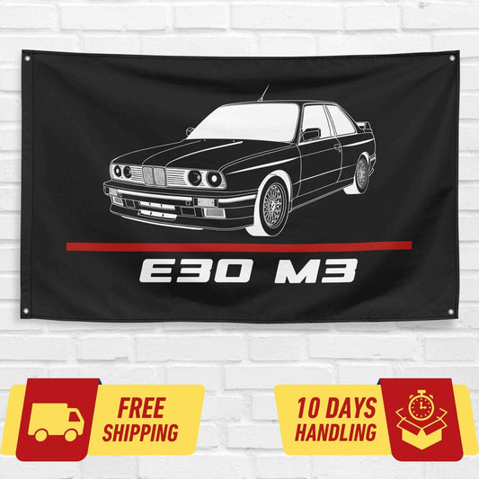 E30 M3 Car Lovers 3x5 ft Flag Garage Birthday Gift Banner