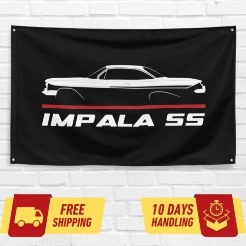 Impala SS 1961 Car Lovers 3x5 ft Flag Garage Birthday Gift Banner