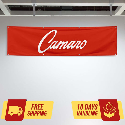 Camaro Classic Car Lovers 2x8 ft Flag Garage Birthday Gift Banner