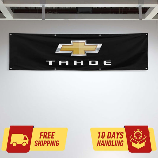 Chevy Tahoe Car Lovers 2x8 ft Flag Garage Birthday Gift Banner