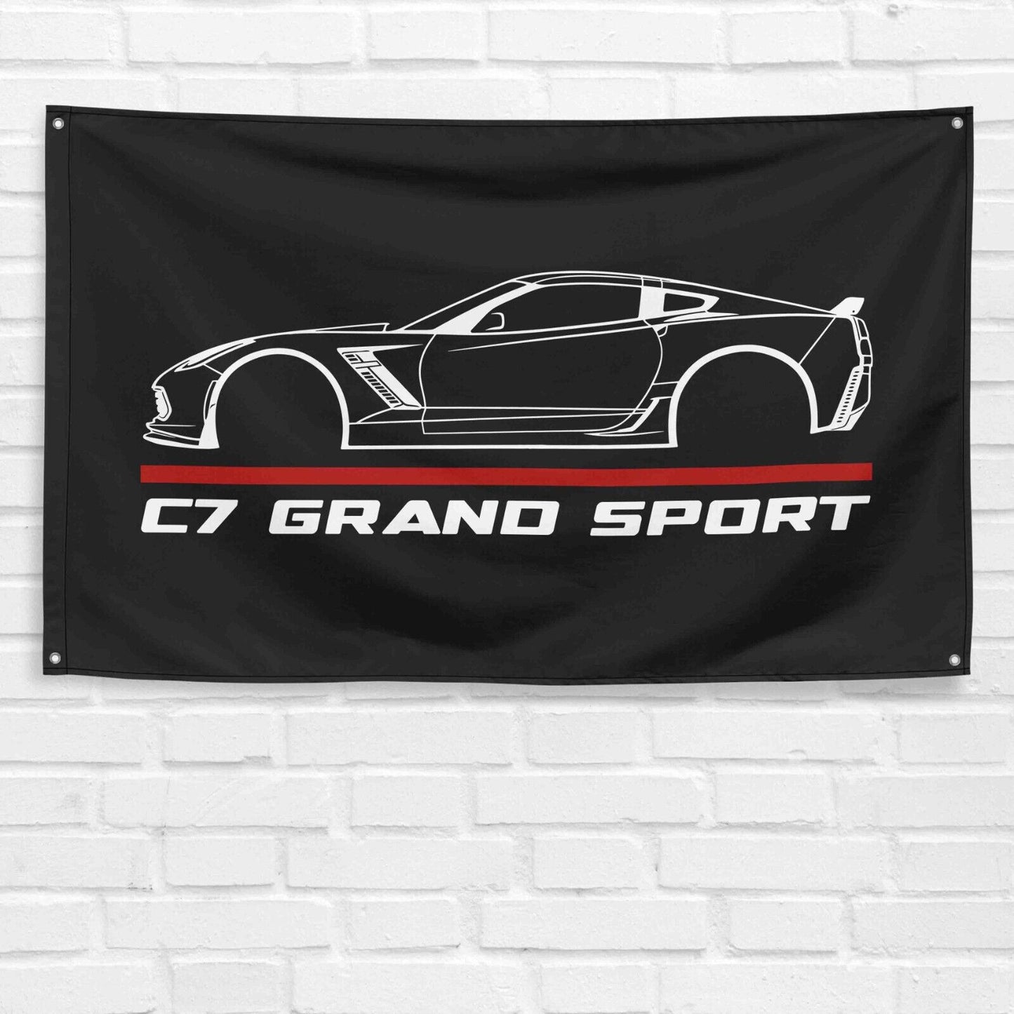 Corvette C7 Grand Sport Car Lovers 3x5 ft Flag Garage Birthday Gift Banner