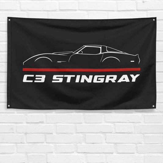 Corvette C3 Stingray Car Lovers 3x5 ft Flag Garage Birthday Gift Banner