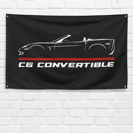 Corvette C6 Convertible Car Lovers 3x5 ft Flag Garage Birthday Gift Banner