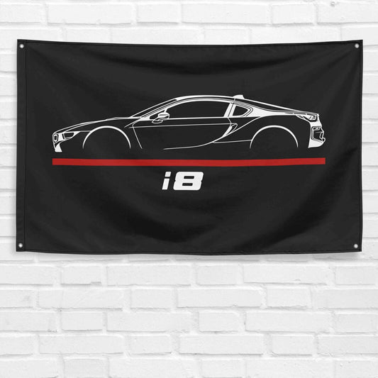 i8 2015 Car Lovers 3x5 ft Flag Garage Birthday Gift Banner